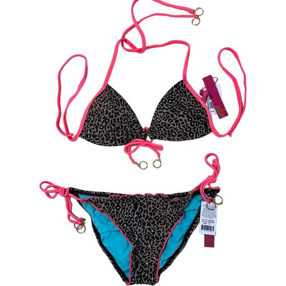 SOFIA by VIX bikini Womens Size S & M Leopard Cheetah Animal Print Pink 2pc NWT - Picture 1 of 8